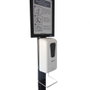 Approx STSanitizer02 Soporte Stand Negro para Dispensador AppSanitizer 300 x 300 x 1544 mm con Cartel Informativo